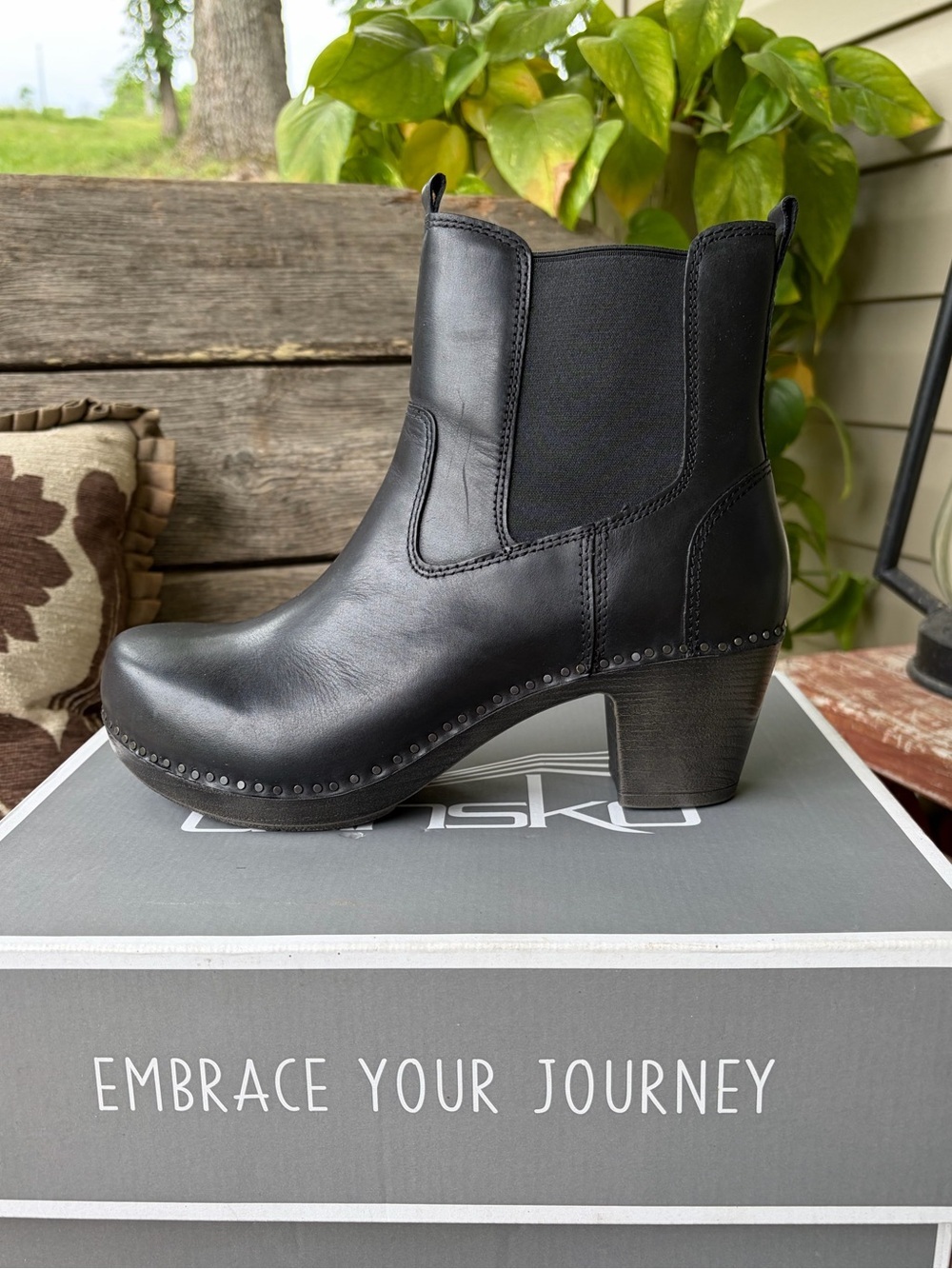 Dansko Shayna Burnished Calf Ankle Boot/Clog Boot Leather